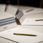 Mercure-branded notepaper set up ready for a meeting at a Mercure Hotel