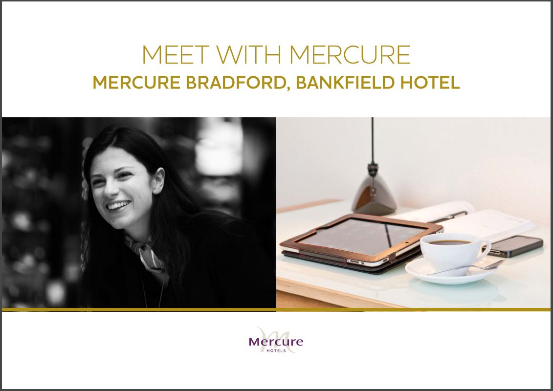 Cover of the meetings brochure at The Park Avenue room dressed for a meeting at Mercure Bradford Bankfield Hotel
