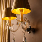 Detail of lamp shades in the park suite at Mercure Bradford Bankfield Hotel