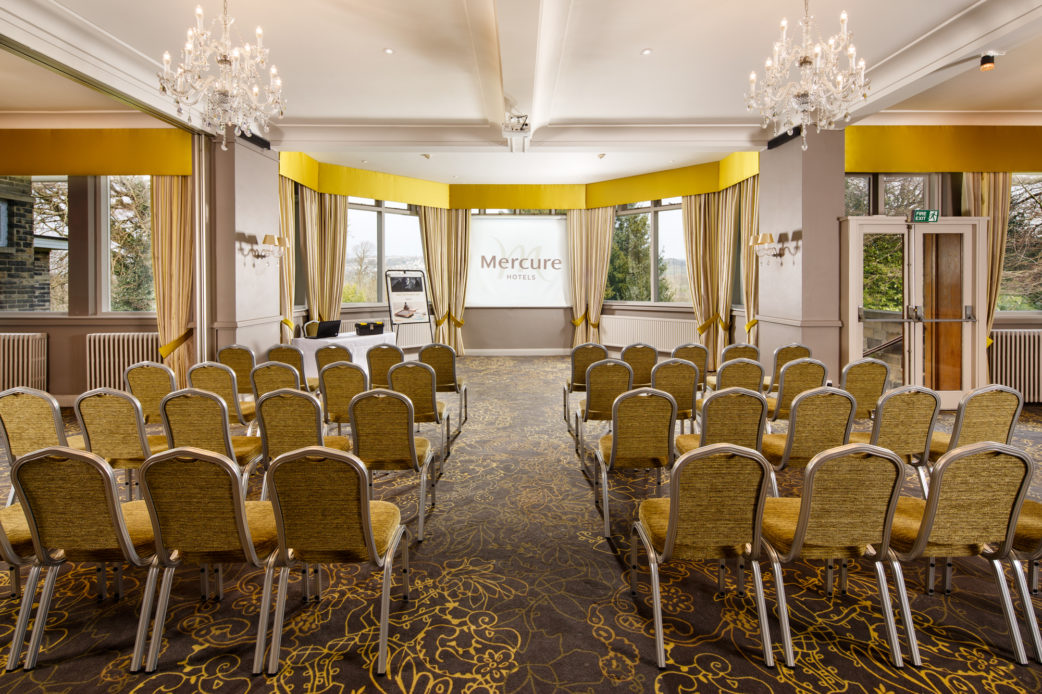 Chairs arranged ready for a meeting in the park suite at Mercure Bradford Bankfield Hotel