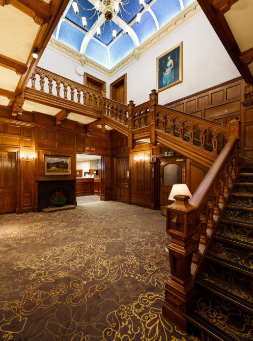 The stairwell and lobby at Mercure Bradford Bankfield Hotel