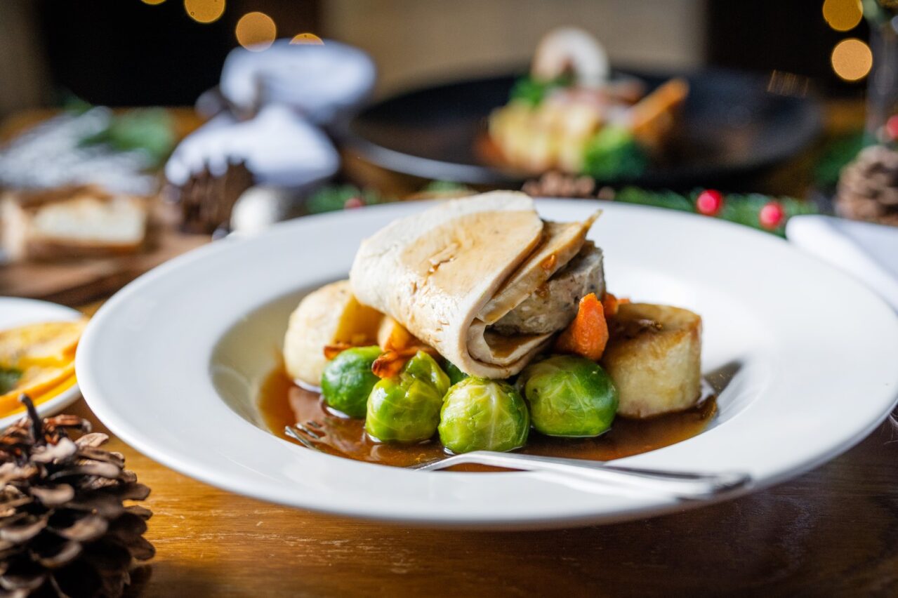 table filled with festive food